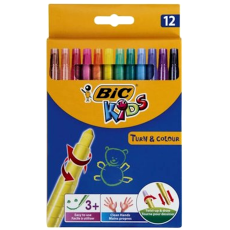 BIC Turn & Colour Retractable Wax Crayons 12's